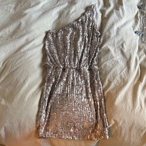 Gold Mini one shoulder dress